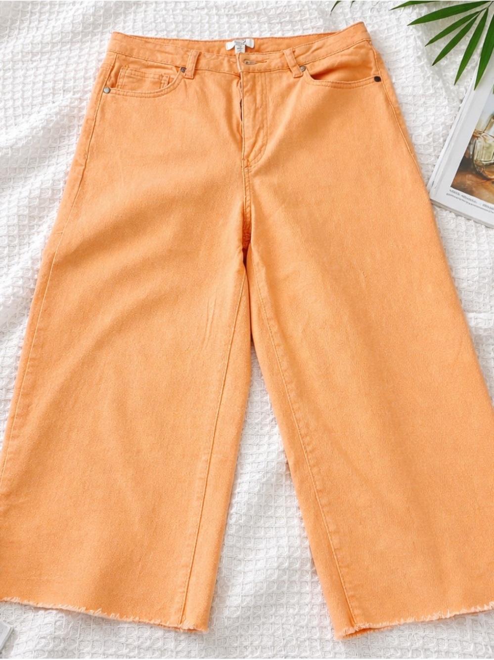 Easel Wide-Leg Peach Orange Women’s Jeans